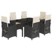 Set mobilier de grădină cu perne, 7 piese, negru, poliratan - WALTI WALTI