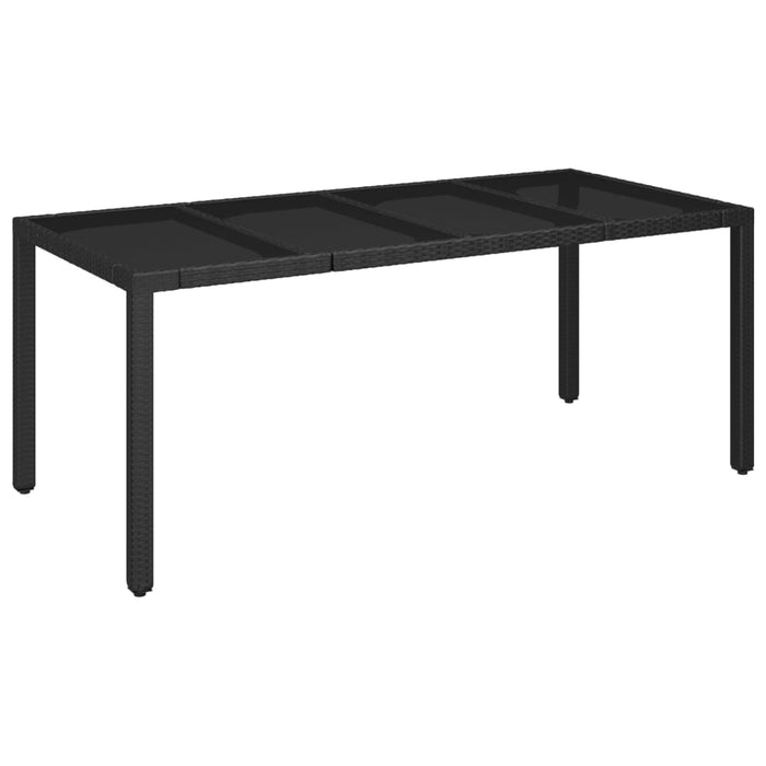 Set mobilier de grădină cu perne, 7 piese, negru, poliratan WALTI