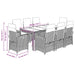 Set mobilier de grădină cu perne, 9 piese, negru, poliratan - WALTI WALTI