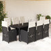 Set mobilier de grădină cu perne, 9 piese, negru, poliratan - WALTI WALTI