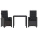 Set mobilier de grădină cu perne, 3 piese, negru, poliratan - WALTI WALTI