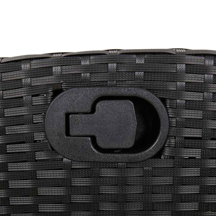 Set mobilier de grădină cu perne, 3 piese, negru, poliratan - WALTI WALTI