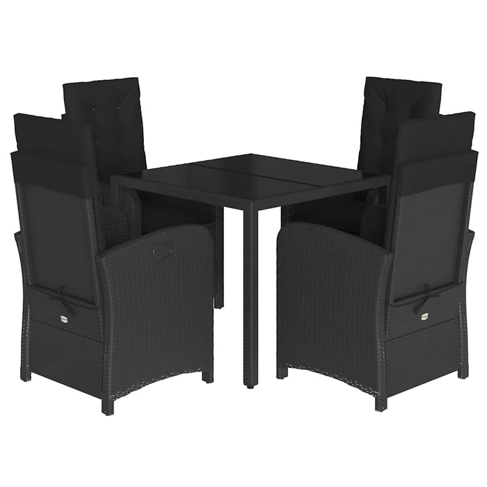 Set mobilier de grădină cu perne, 5 piese, negru, poliratan - WALTI WALTI