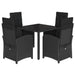 Set mobilier de grădină cu perne, 5 piese, negru, poliratan - WALTI WALTI
