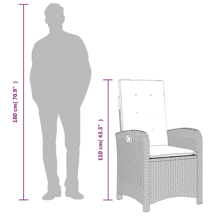 Set mobilier de grădină cu perne, 5 piese, negru, poliratan - WALTI WALTI