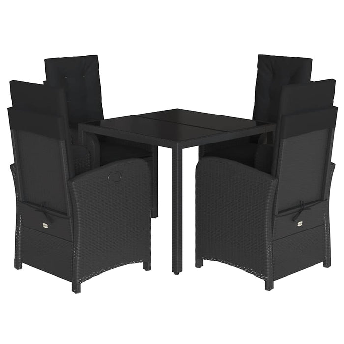 Set mobilier de grădină cu perne, 5 piese, negru, poliratan - WALTI WALTI