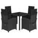Set mobilier de grădină cu perne, 5 piese, negru, poliratan - WALTI WALTI