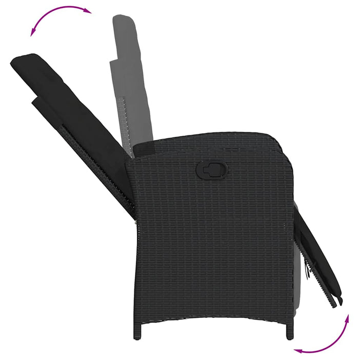Set mobilier de grădină cu perne, 5 piese, negru, poliratan - WALTI WALTI