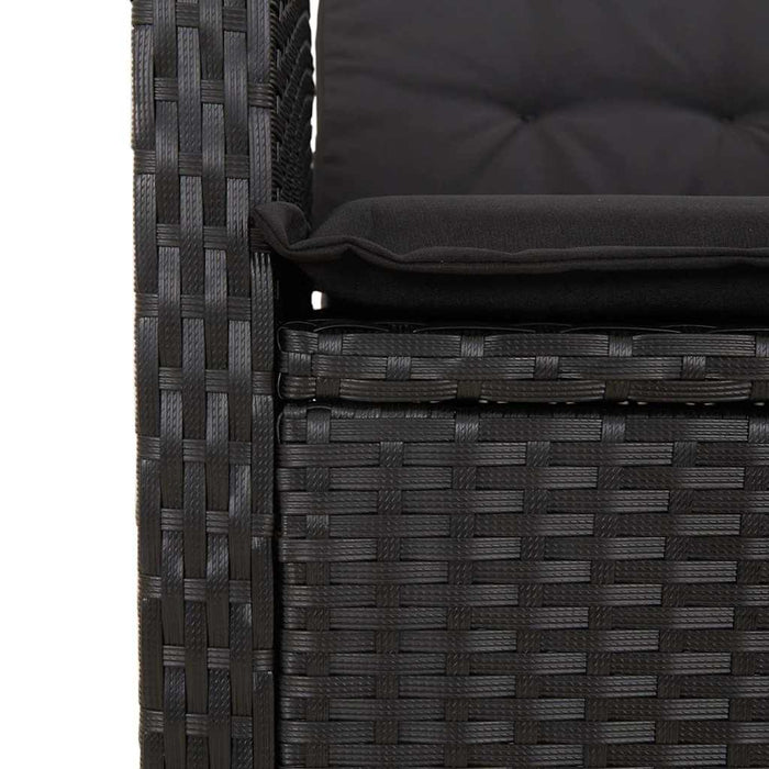 Set mobilier de grădină cu perne, 5 piese, negru, poliratan - WALTI WALTI