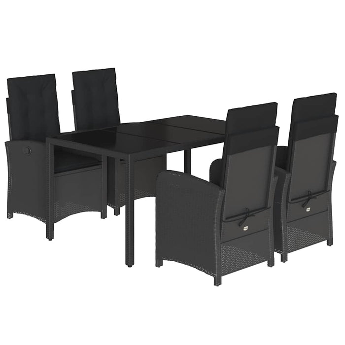 Set mobilier de grădină cu perne, 5 piese, negru, poliratan - WALTI WALTI