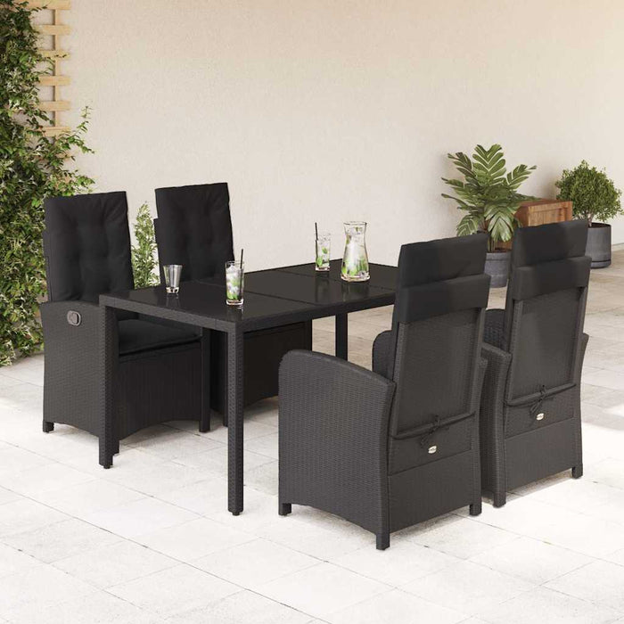 Set mobilier de grădină cu perne, 5 piese, negru, poliratan - WALTI WALTI