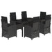Set mobilier de grădină cu perne, 7 piese, negru, poliratan - WALTI WALTI