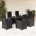 Set mobilier de grădină cu perne, 7 piese, negru, poliratan - WALTI WALTI