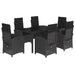 Set mobilier de grădină cu perne, 7 piese, negru, poliratan - WALTI WALTI