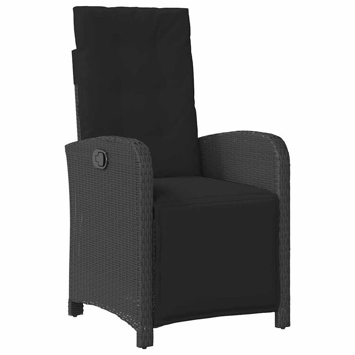 Set mobilier de grădină cu perne, 7 piese, negru, poliratan - WALTI WALTI