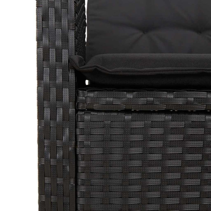 Set mobilier de grădină cu perne, 7 piese, negru, poliratan - WALTI WALTI