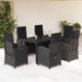 Set mobilier de grădină cu perne, 7 piese, negru, poliratan - WALTI WALTI