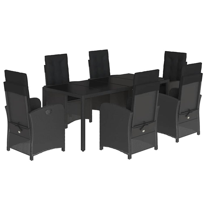 Set mobilier de grădină cu perne, 7 piese, negru, poliratan - WALTI WALTI