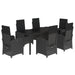 Set mobilier de grădină cu perne, 7 piese, negru, poliratan - WALTI WALTI