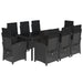 Set mobilier de grădină cu perne, 9 piese, negru, poliratan - WALTI WALTI