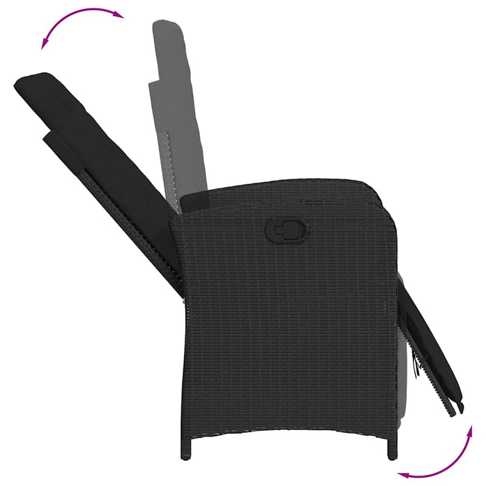 Set mobilier de grădină cu perne, 9 piese, negru, poliratan - WALTI WALTI
