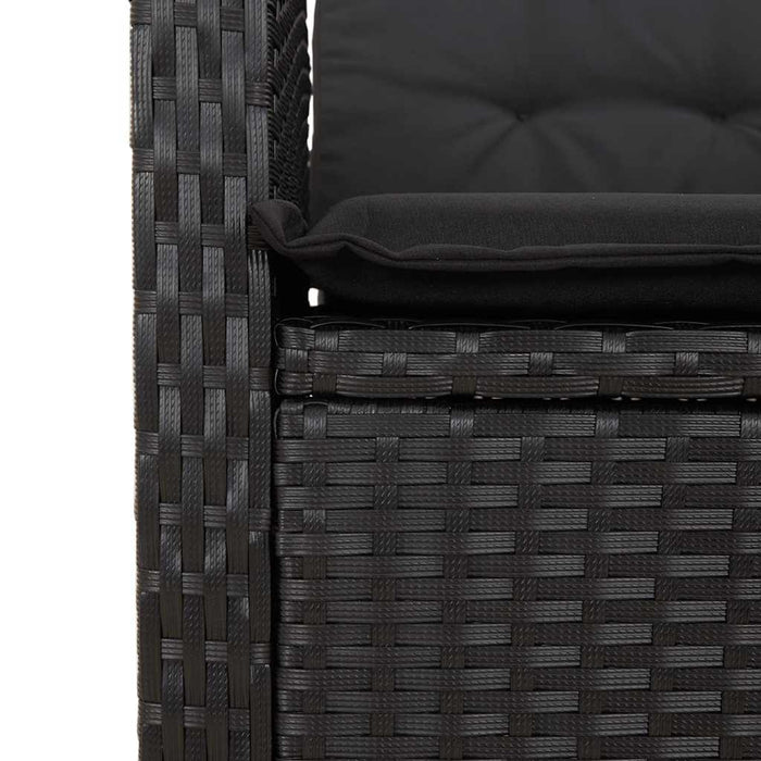 Set mobilier de grădină cu perne, 9 piese, negru, poliratan - WALTI WALTI