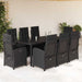 Set mobilier de grădină cu perne, 9 piese, negru, poliratan - WALTI WALTI