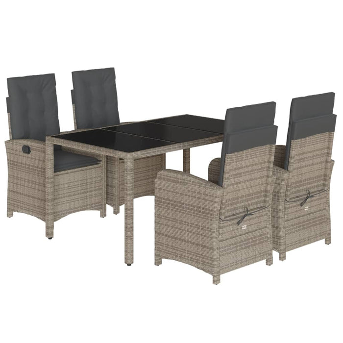 Set mobilier de grădină cu perne, 5 piese, gri, poliratan - WALTI WALTI