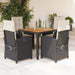 Set mobilier de grădină cu perne, 5 piese, negru, poliratan - WALTI WALTI