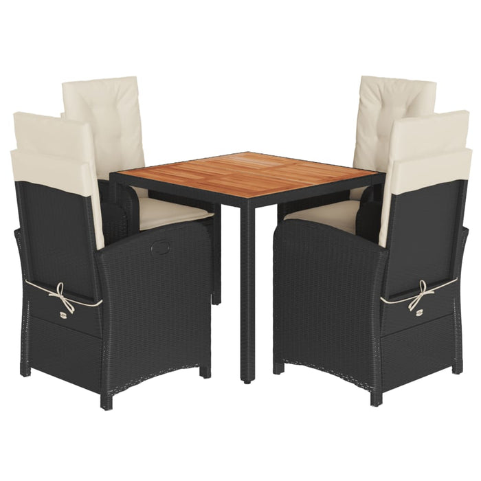 Set mobilier de grădină cu perne, 5 piese, negru, poliratan - WALTI WALTI
