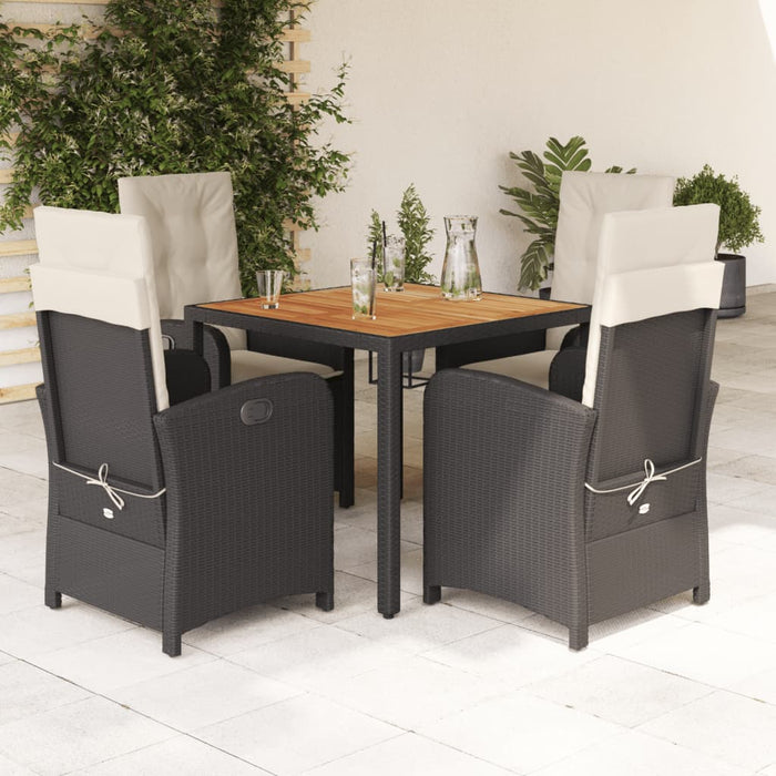 Set mobilier de grădină cu perne, 5 piese, negru, poliratan - WALTI WALTI