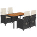 Set mobilier de grădină cu perne, 5 piese, negru, poliratan - WALTI WALTI