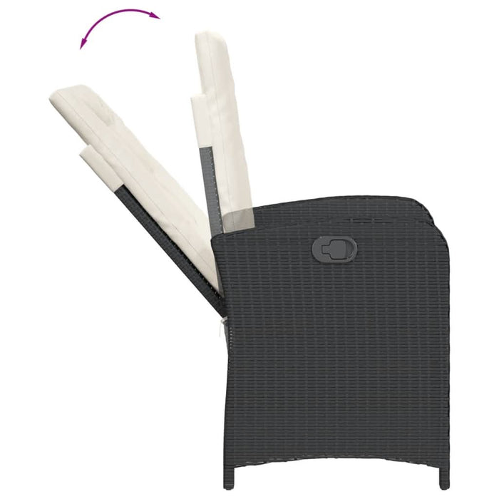 Set mobilier de grădină cu perne, 5 piese, negru, poliratan - WALTI WALTI
