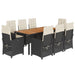 Set mobilier de grădină cu perne, 9 piese, negru, poliratan - WALTI WALTI