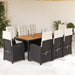 Set mobilier de grădină cu perne, 9 piese, negru, poliratan - WALTI WALTI