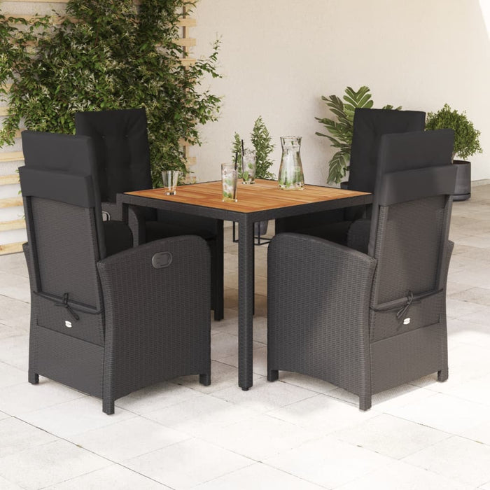 Set mobilier de grădină cu perne, 5 piese, negru, poliratan - WALTI WALTI