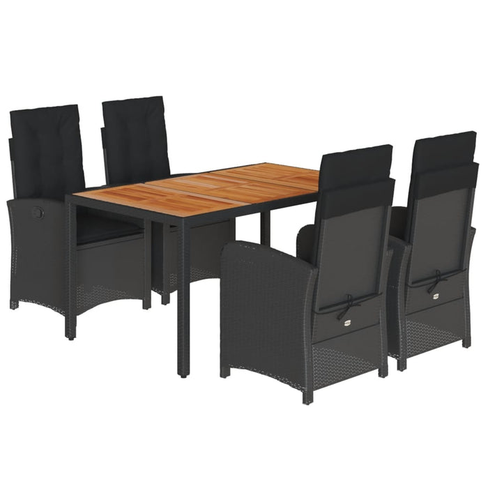 Set mobilier de grădină cu perne, 5 piese, negru, poliratan - WALTI WALTI