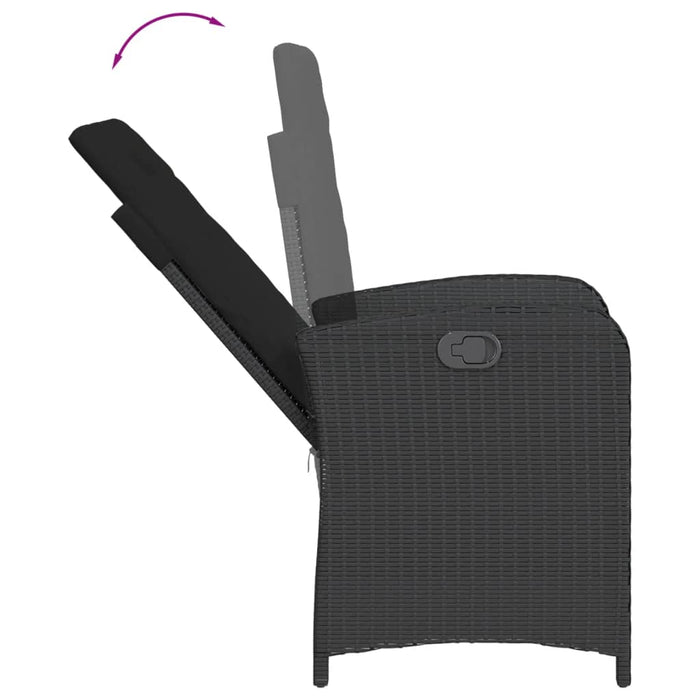 Set mobilier de grădină cu perne, 7 piese, negru, poliratan - WALTI WALTI