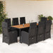 Set mobilier de grădină cu perne, 9 piese, negru, poliratan - WALTI WALTI