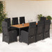 Set mobilier de grădină cu perne, 9 piese, negru, poliratan - WALTI WALTI