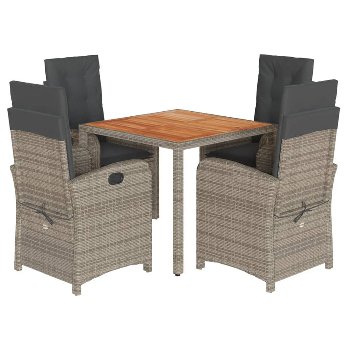 Set mobilier de grădină cu perne, 5 piese, gri, poliratan WALTI