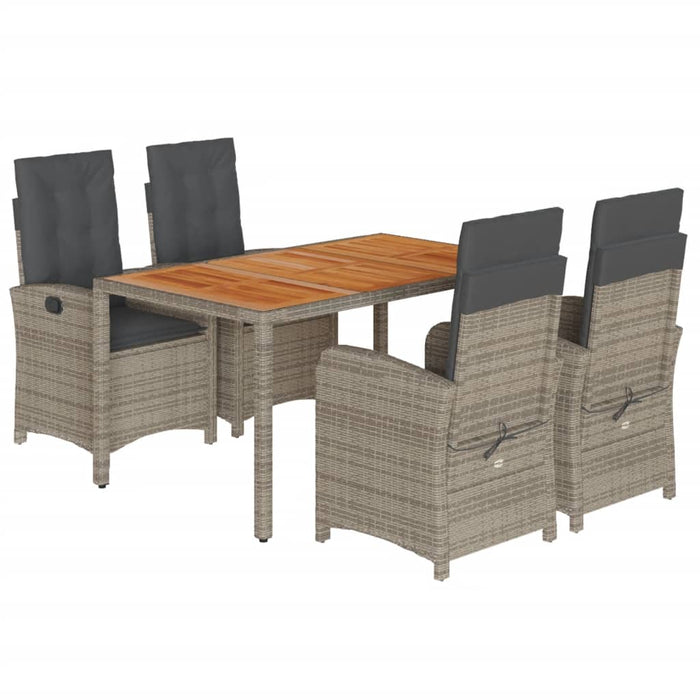 Set mobilier de grădină cu perne, 5 piese, gri, poliratan - WALTI WALTI