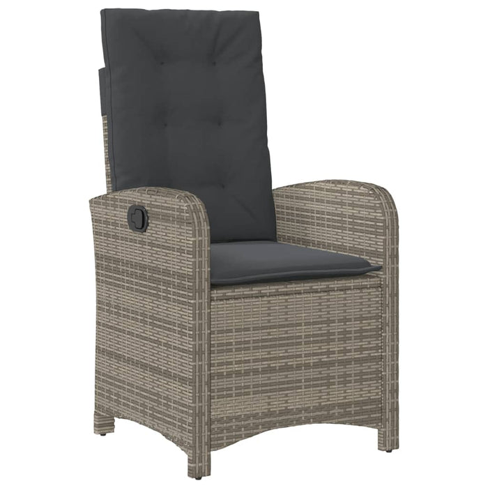 Set mobilier grădină cu perne, 9 piese, gri, poliratan WALTI