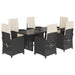 Set mobilier de grădină cu perne, 7 piese, negru, poliratan - WALTI WALTI