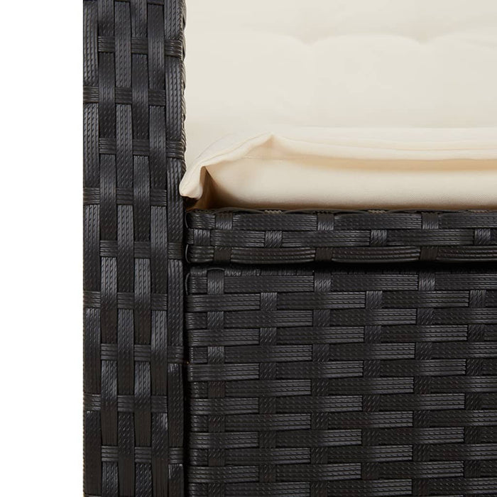 Set mobilier de grădină cu perne, 9 piese, negru, poliratan - WALTI WALTI