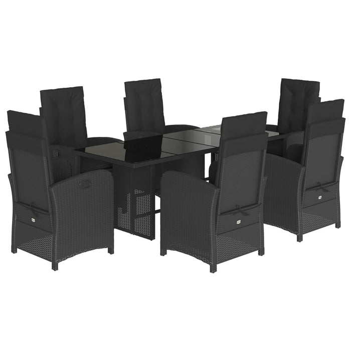 Set mobilier de grădină cu perne, 7 piese, negru, poliratan - WALTI WALTI