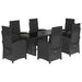Set mobilier de grădină cu perne, 7 piese, negru, poliratan - WALTI WALTI