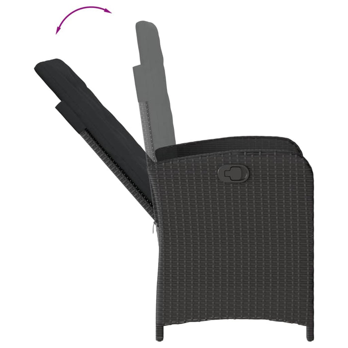 Set mobilier de grădină cu perne, 7 piese, negru, poliratan - WALTI WALTI