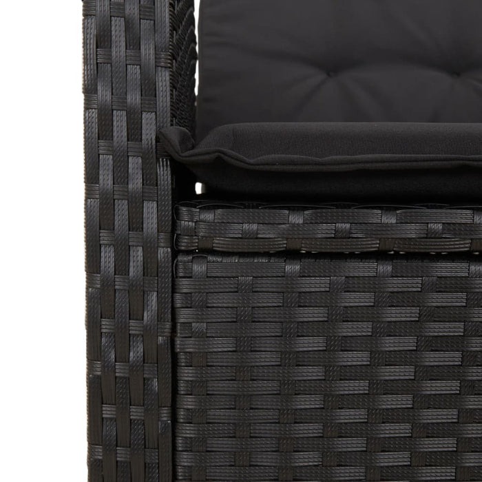 Set mobilier de grădină cu perne, 7 piese, negru, poliratan - WALTI WALTI