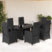 Set mobilier de grădină cu perne, 7 piese, negru, poliratan - WALTI WALTI